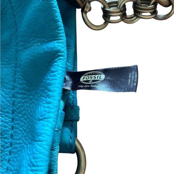 Fossil Fold Over Shoulder Bag - Turquoise Color - Picture 6 of 6